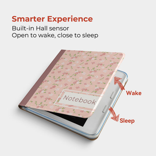 Floral Notebook Detachable Magnetic Folio for Kobo Libra Colour & Libra2