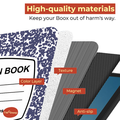 Twosheep Magnetic Smart Cover for BOOX Go 7 / Go Color 7 / Go Color 7 Gen II / Page / Leaf 3C / Leaf3 – Auto Sleep Wake, Ultra Slim Book-Style Case