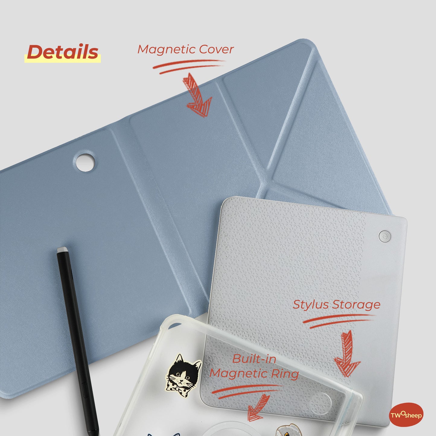 Minimalist Magnetic Stylus Case for Kobo Libra2 Libra Colour