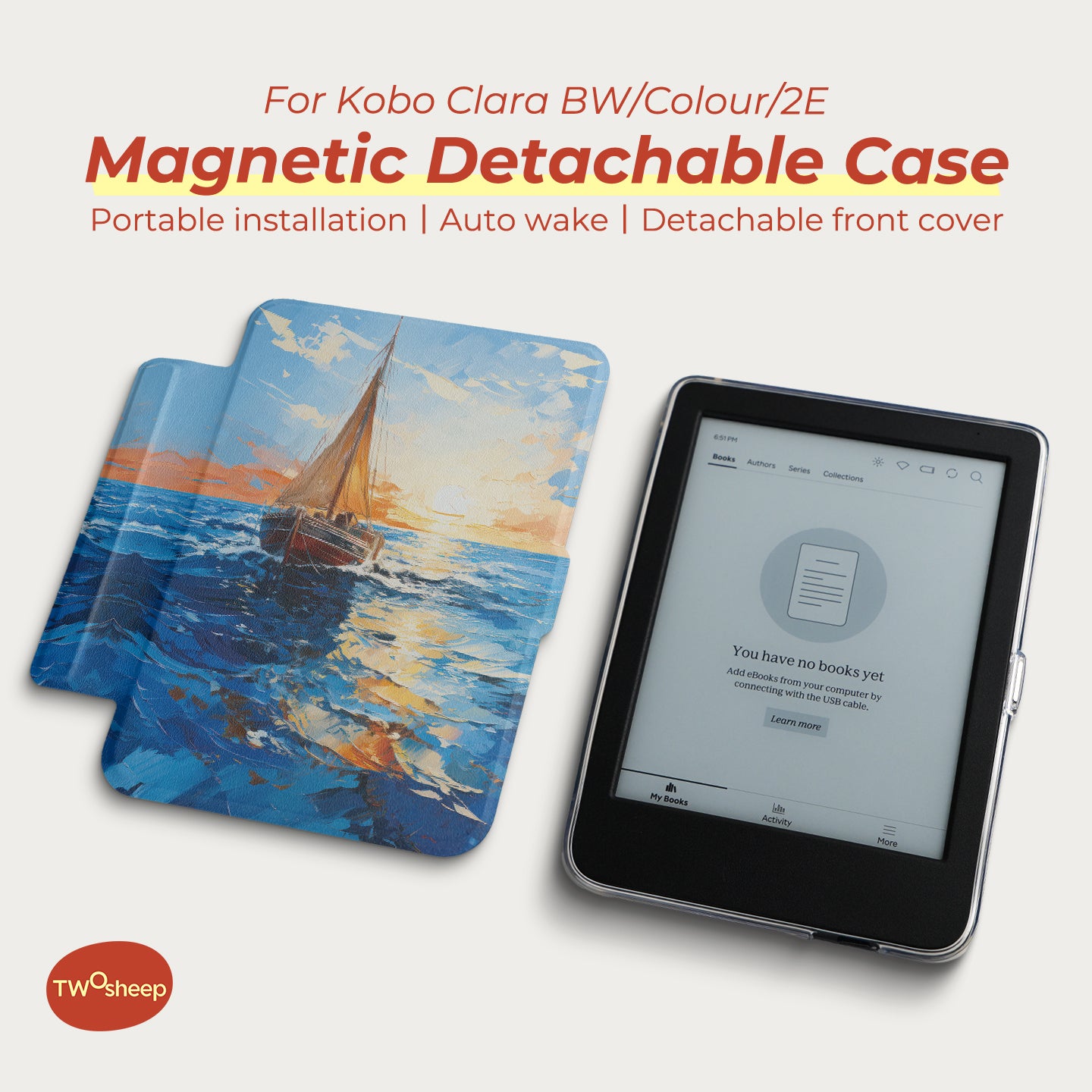 Scenic Illustration Detachable Case for Kobo Clara Colour BW 2E