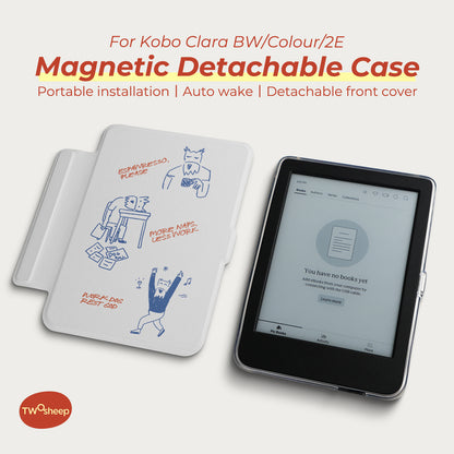 Hand-Drawn Pets Detachable Case for Kobo Clara Series