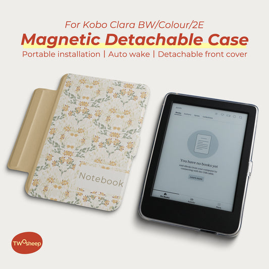 Floral Journal Detachable Case for Kobo Clara BW Colou 2E