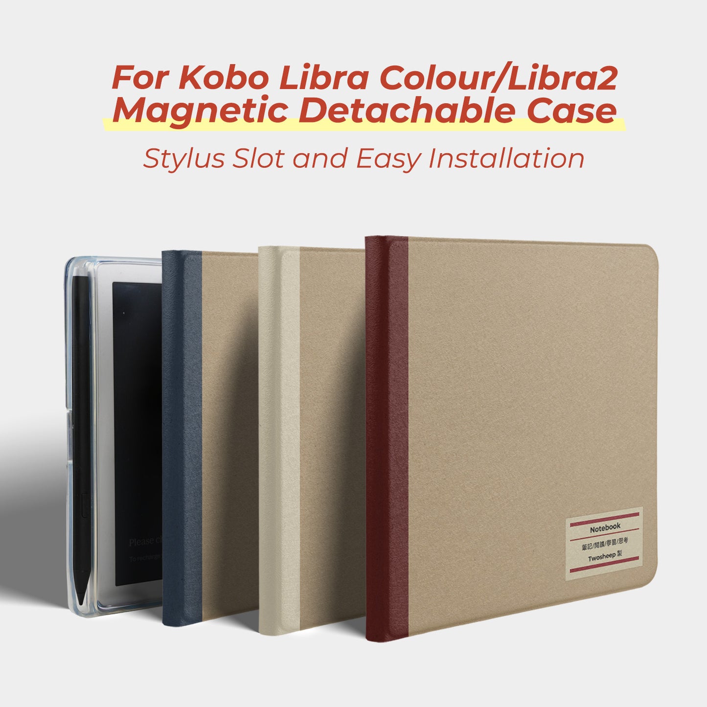 Notebook Detachable Magnetic Folio Cover for Kobo Libra Colour & Libra2