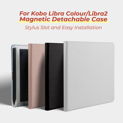 Minimalist Solid Color Detachable Magnetic Folio for Kobo Libra Colour & Libra2