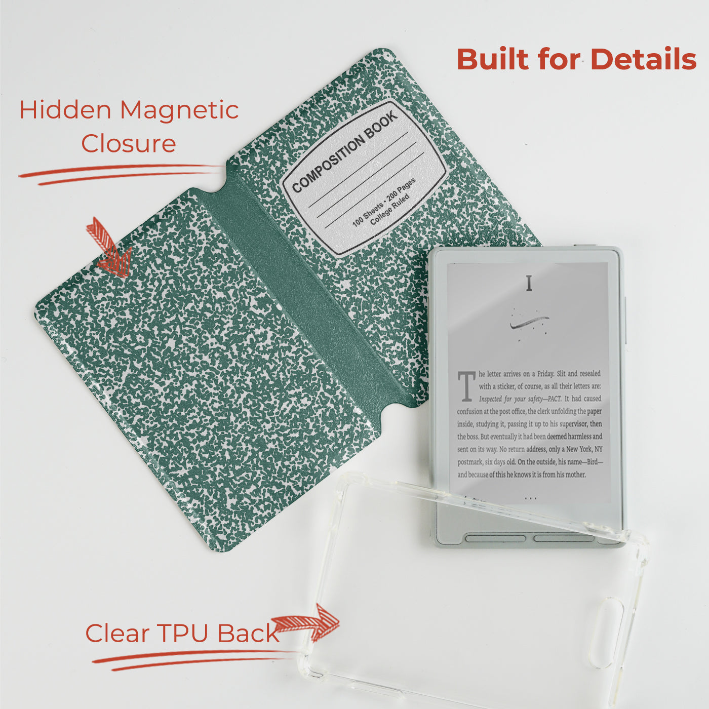 Composition Book Detachable Case for XTEINK X3/X4