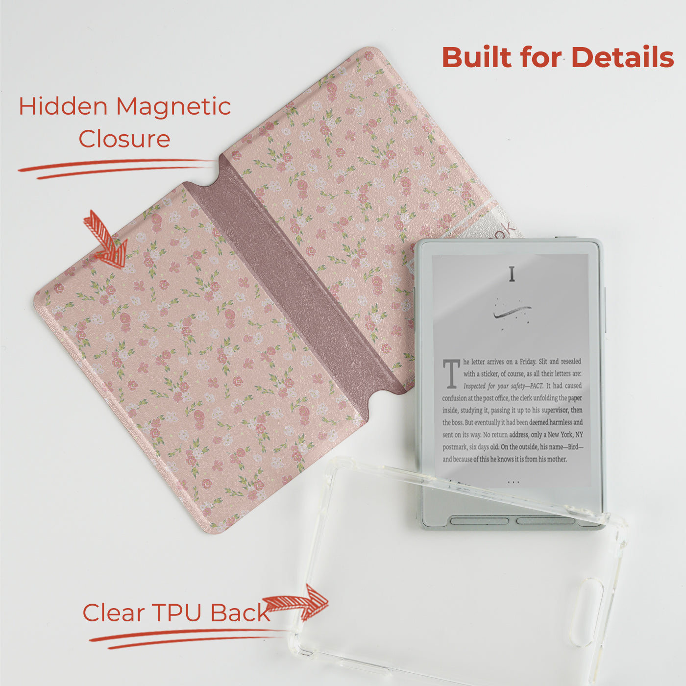 Floral Journal Detachable Case for XTEINK X4 / X3