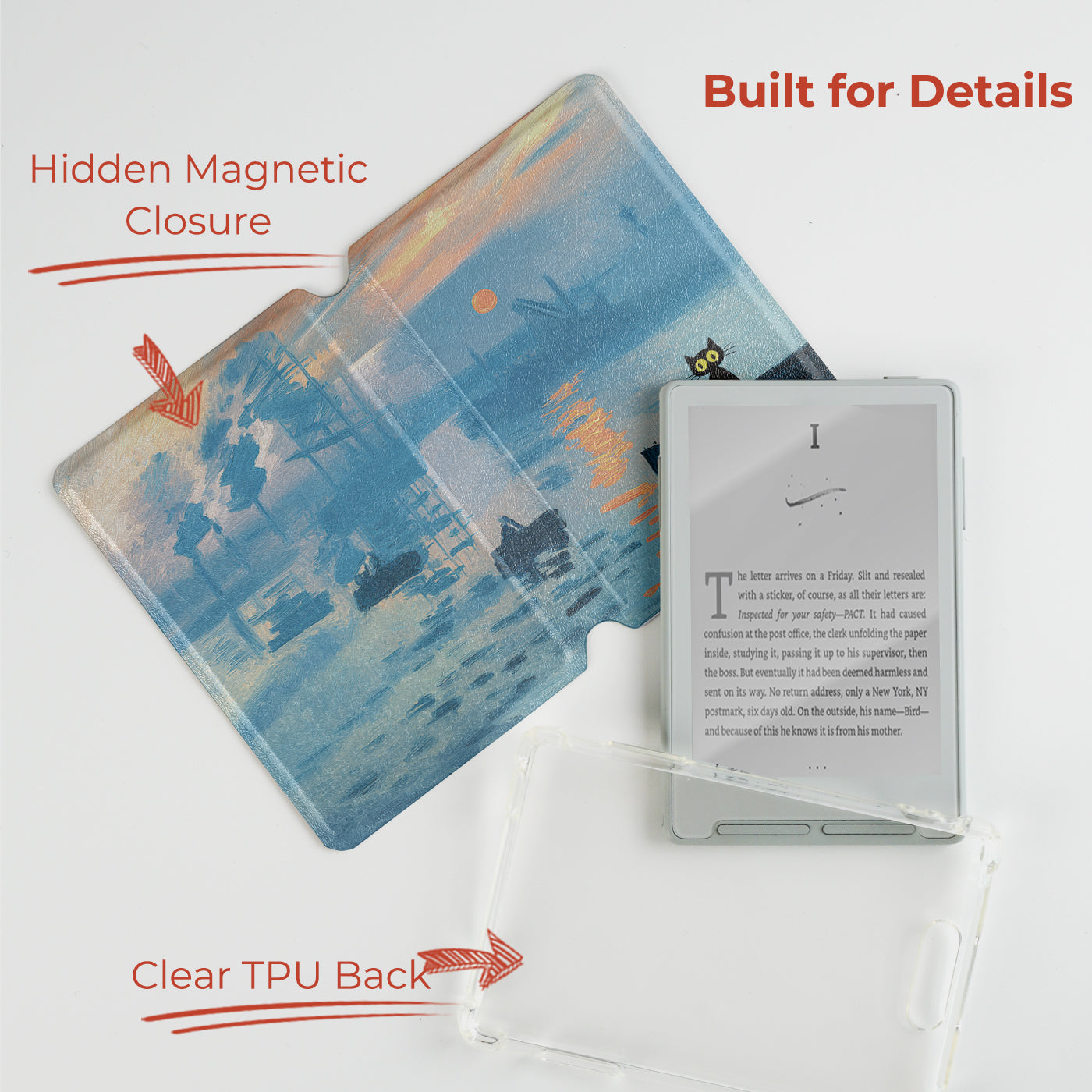 Monet & Cat Detachable Case for XTEINK X3 And XTEINK X4