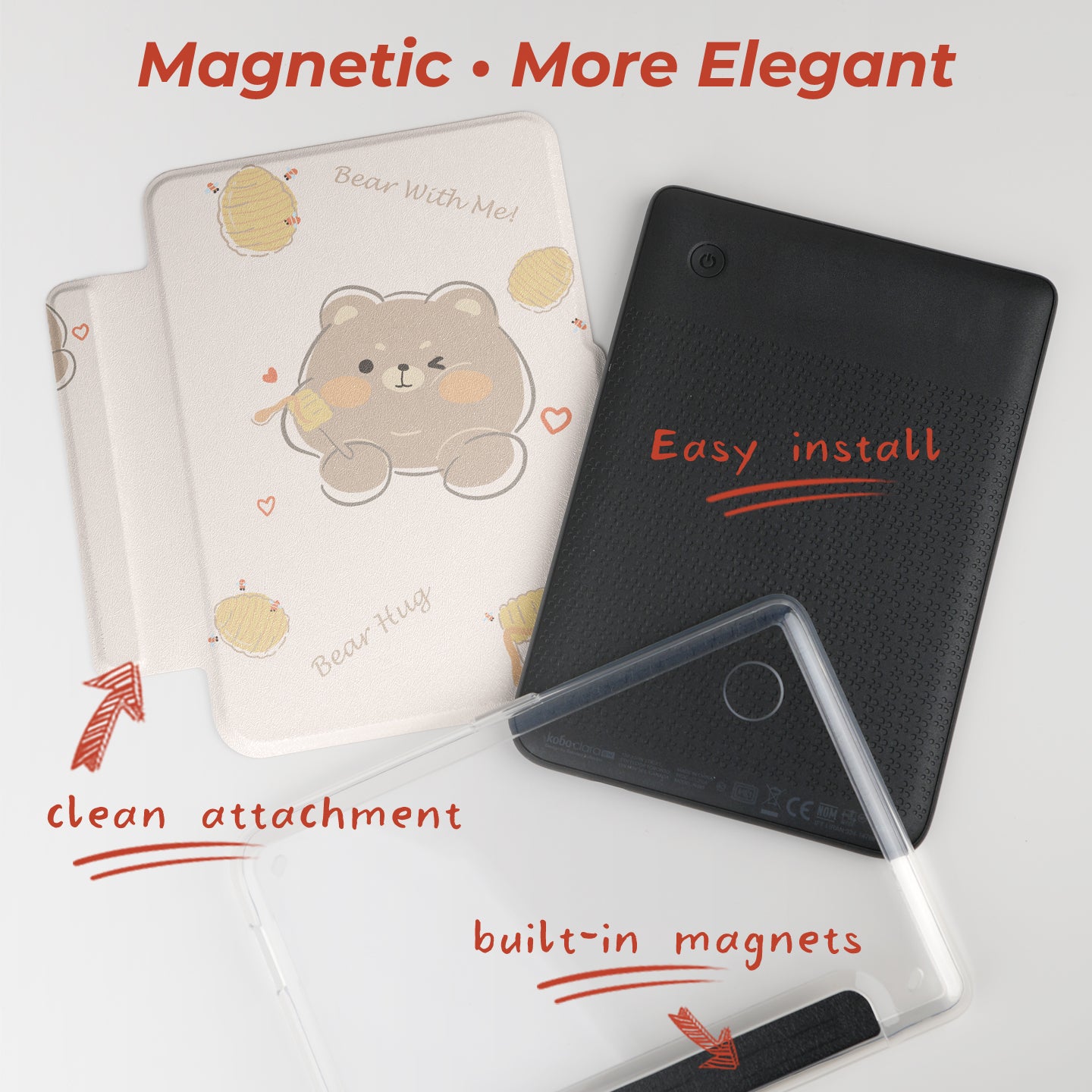 Cute Illustrated Detachable Case for Kobo Clara Colour Clara BW 2E