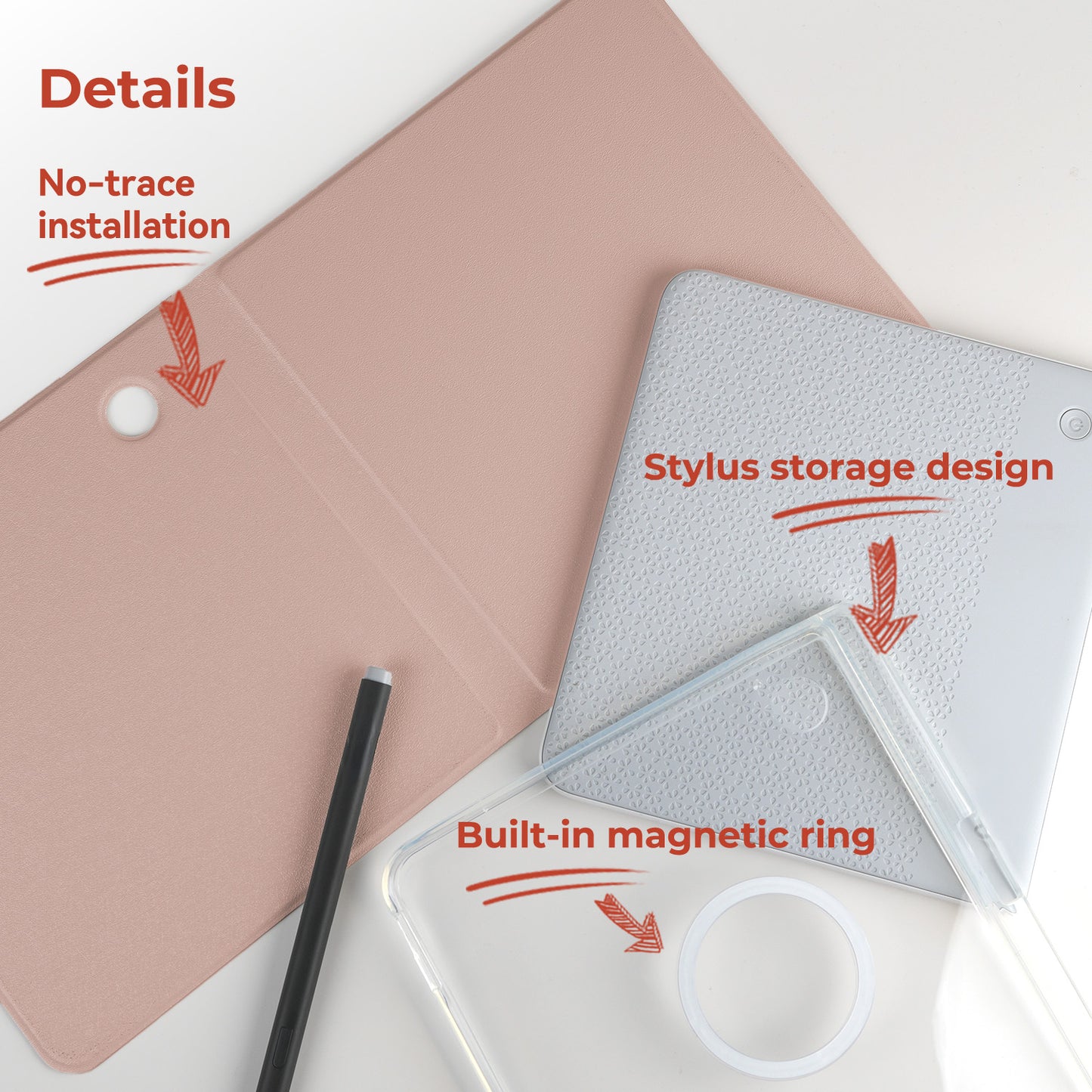 Minimalist Solid Color Detachable Magnetic Folio for Kobo Libra Colour & Libra2