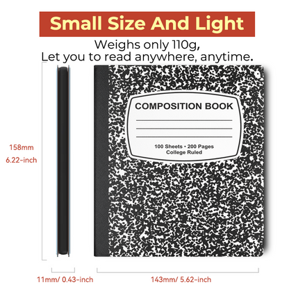 Composition Book Magnetic Case for Boox Go 7-inch Series