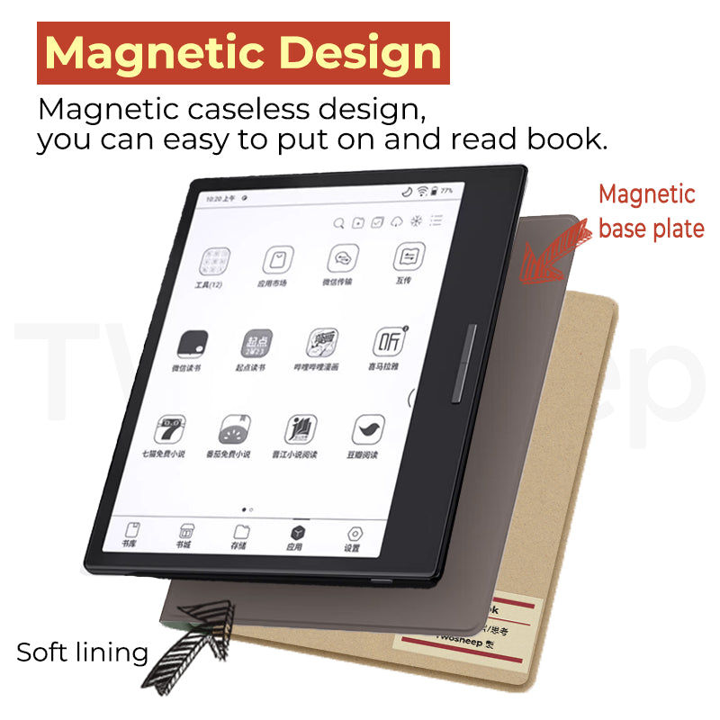 Twosheep Minimalist Magnetic Cover for BOOX Go 7 / Go Color 7 Gen II / Page / Leaf3C – Muji-Style Slim Smart Case