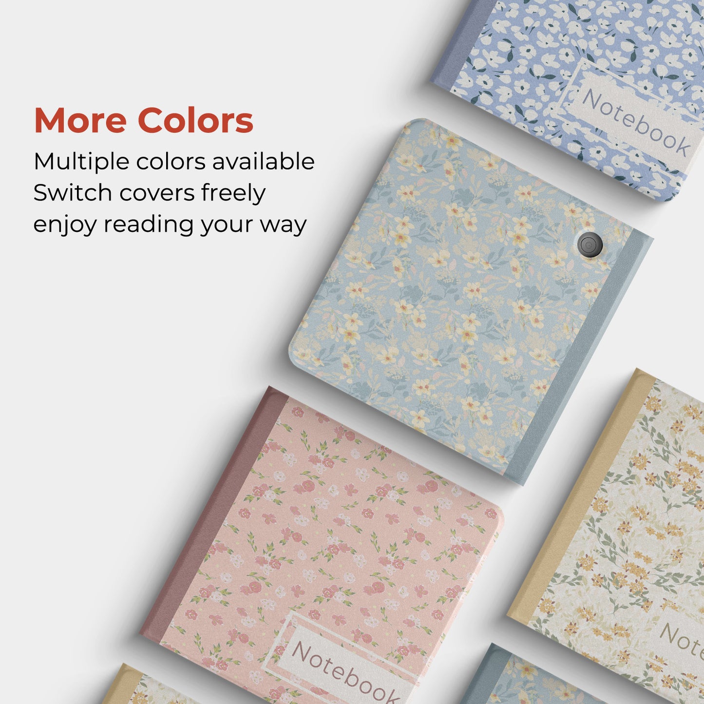 Floral Notebook Detachable Magnetic Folio for Kobo Libra Colour & Libra2