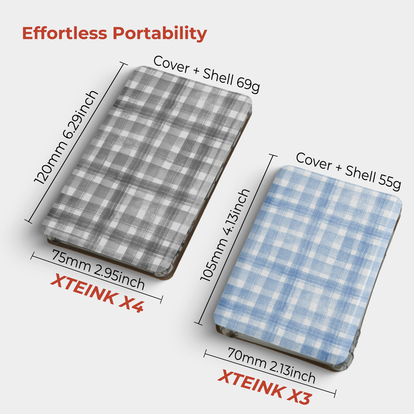 Grid Pattern Detachable Case for XTEINK X4 And XTEINK X4