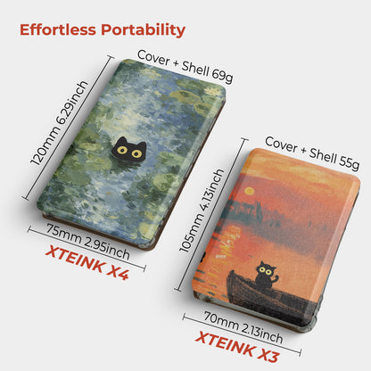 Monet & Cat Detachable Case for XTEINK X3 And XTEINK X4