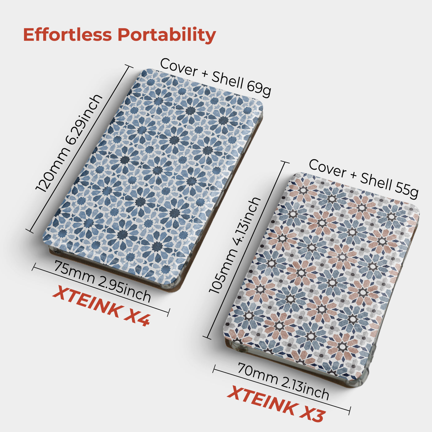 Traditional Pattern Detachable Case for XTEINK X3/X4