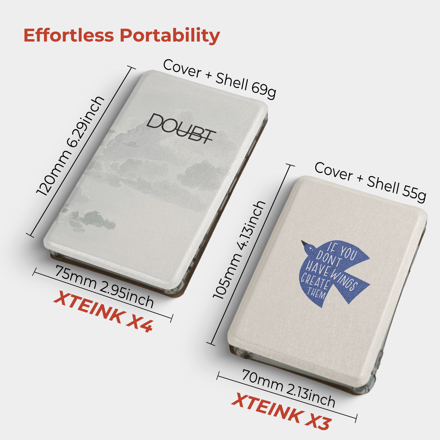 Quote Art Detachable Cover for XTEINK X3 and X4