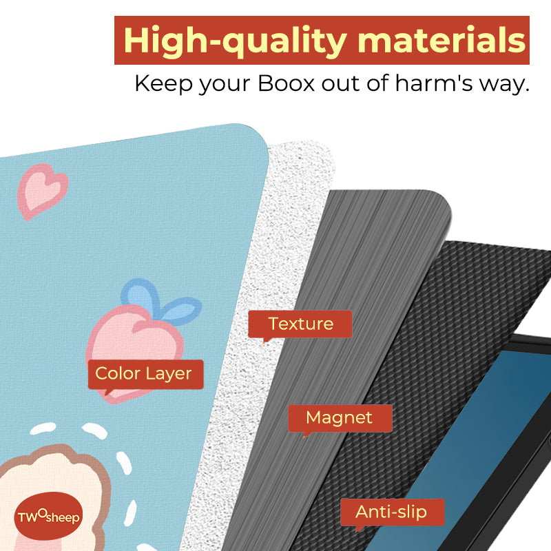 Twosheep Magnetic Smart Cover for BOOX Go 7 / Go Color 7 Gen II / Page / Leaf 3C – Auto Wake Sleep, Ultra Slim Case