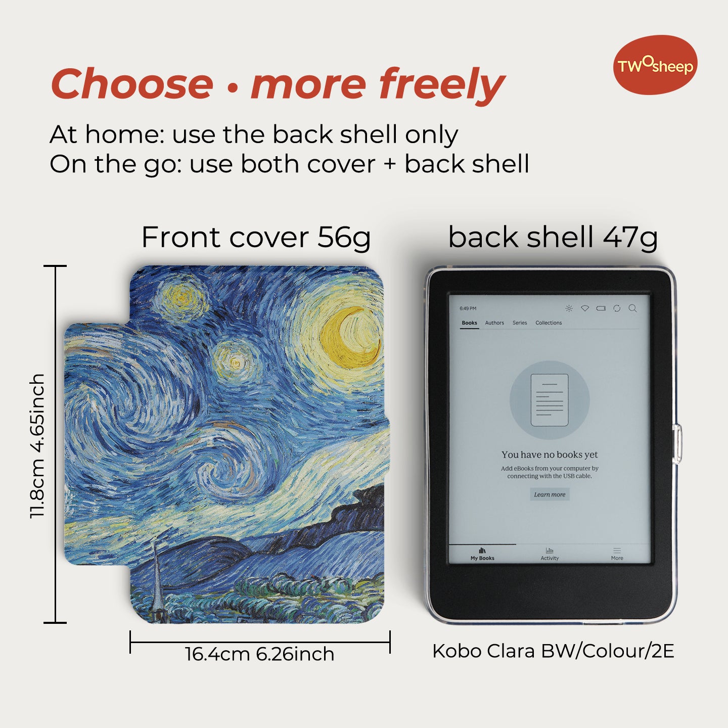 Oil Painting Detachable Case for Kobo Clara BW Colour 2E