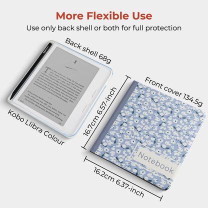 Floral Notebook Detachable Magnetic Folio for Kobo Libra Colour & Libra2
