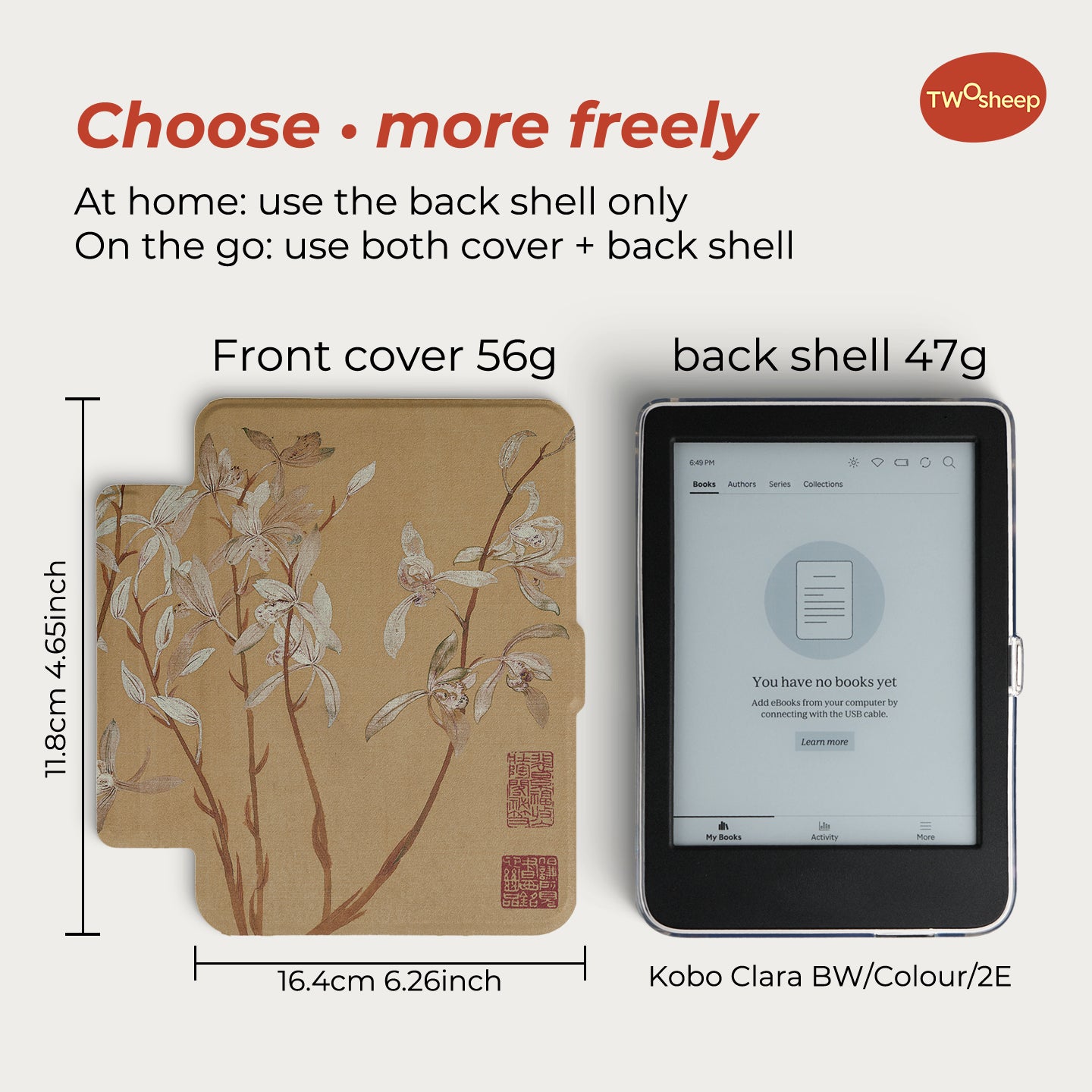 Chinoiserie Detachable Magnetic Case for Kobo Clara Colour/BW/2E