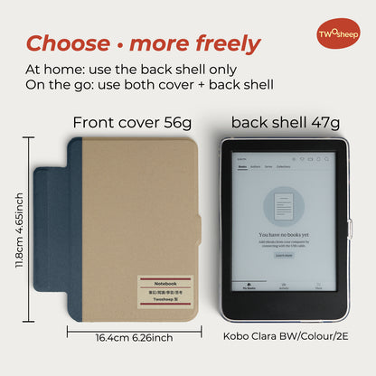 Notebook Detachable Magnetic Case for Kobo Clara Colour / Clara BW / Clara 2E