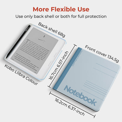 Campus Notebook Style Detachable Magnetic Folio for Kobo Libra Colour & Libra2
