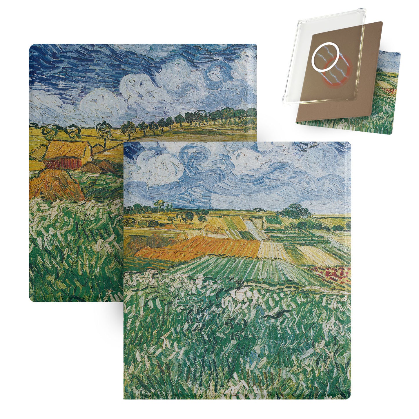 Traditional Oil Painting Style Magnetic Detachable Folio Cover Case for Boox Go7, Boox Go Color7 Gen2