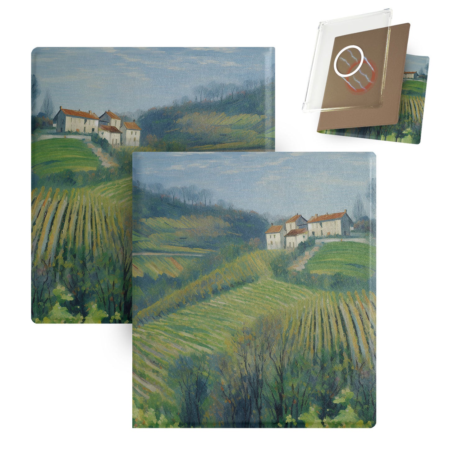 Traditional Oil Painting Style Magnetic Detachable Folio Cover Case for Boox Go7, Boox Go Color7 Gen2