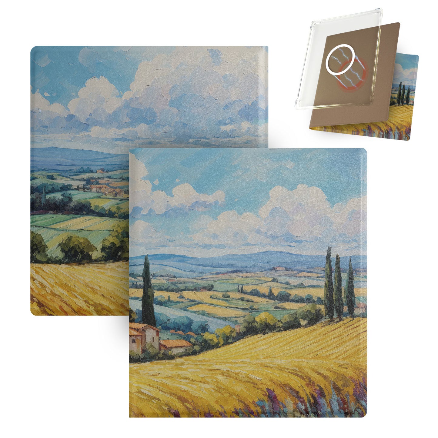 Traditional Oil Painting Style Magnetic Detachable Folio Cover Case for Boox Go7, Boox Go Color7 Gen2