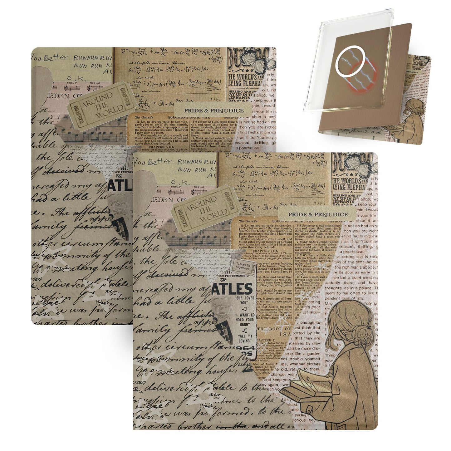 Collage Aesthetic Magnetic Detachable Folio Cover Case for Boox Go7 Boox Go Color7 Gen2