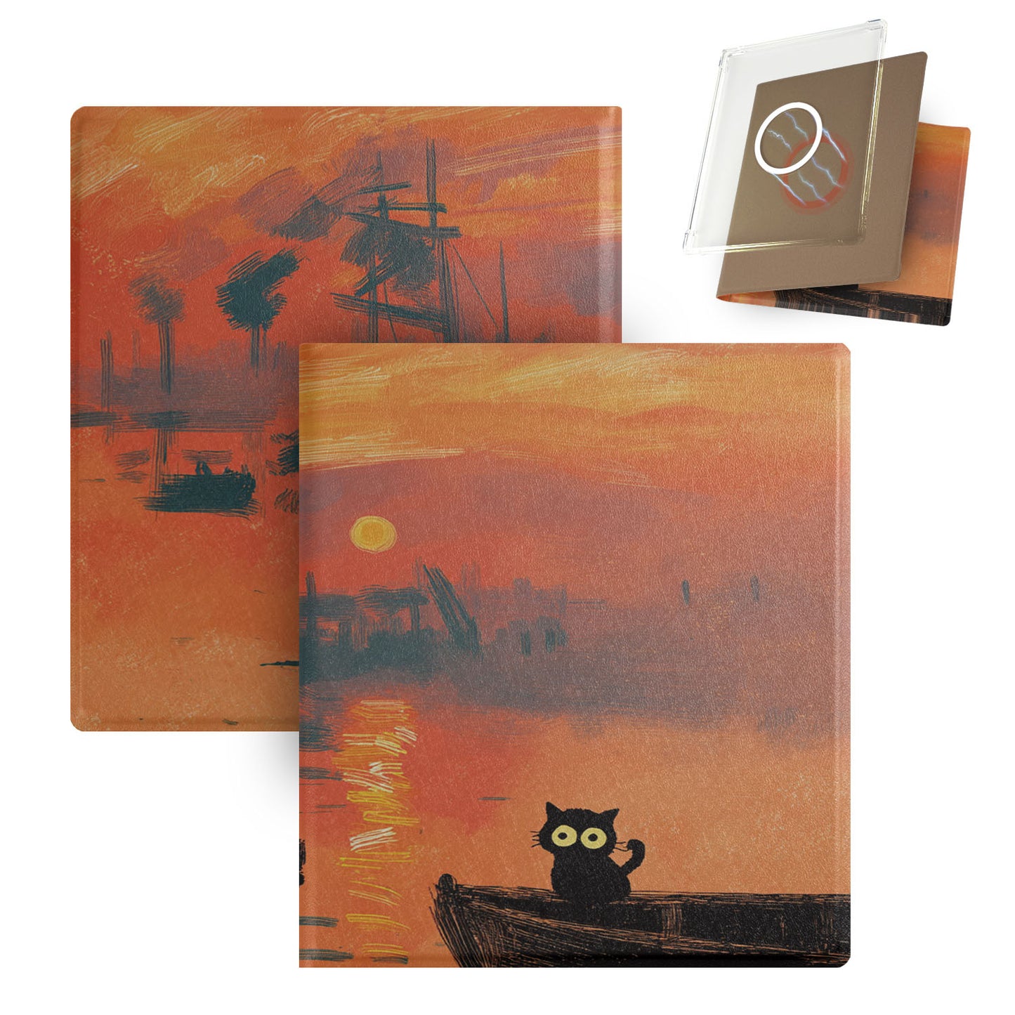 Monet and Cat Magnetic Detachable TPU Cover Case for Boox Go7, Boox Go Color7 Gen2