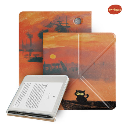 Cute Monet Cat Magnetic Case for Kobo Libra
