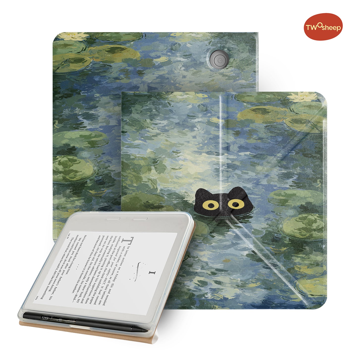 Cute Monet Cat Magnetic Case for Kobo Libra
