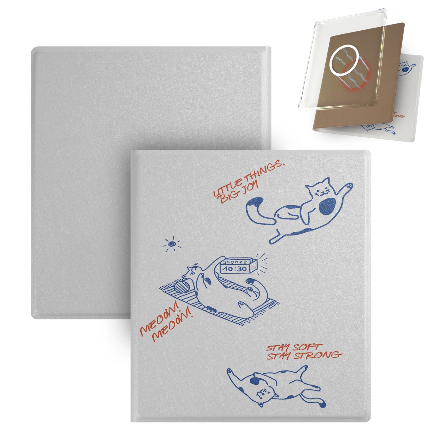 Line Art Cat & Dog Magnetic Detachable TPU Cover Case for Boox Go7, Boox Go Color7 Gen2