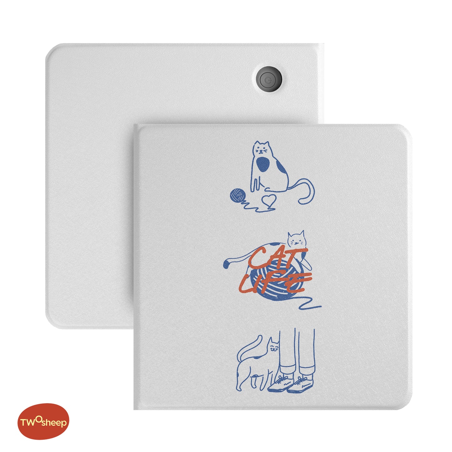 Cute Hand-Drawn Cats & Dogs Detachable Folio for Kobo Libra Colour & Libra2