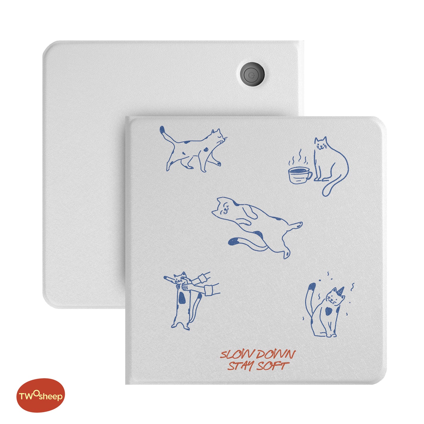 Cute Hand-Drawn Cats & Dogs Detachable Folio for Kobo Libra Colour & Libra2