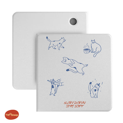 Cute Hand-Drawn Cats & Dogs Detachable Folio for Kobo Libra Colour & Libra2