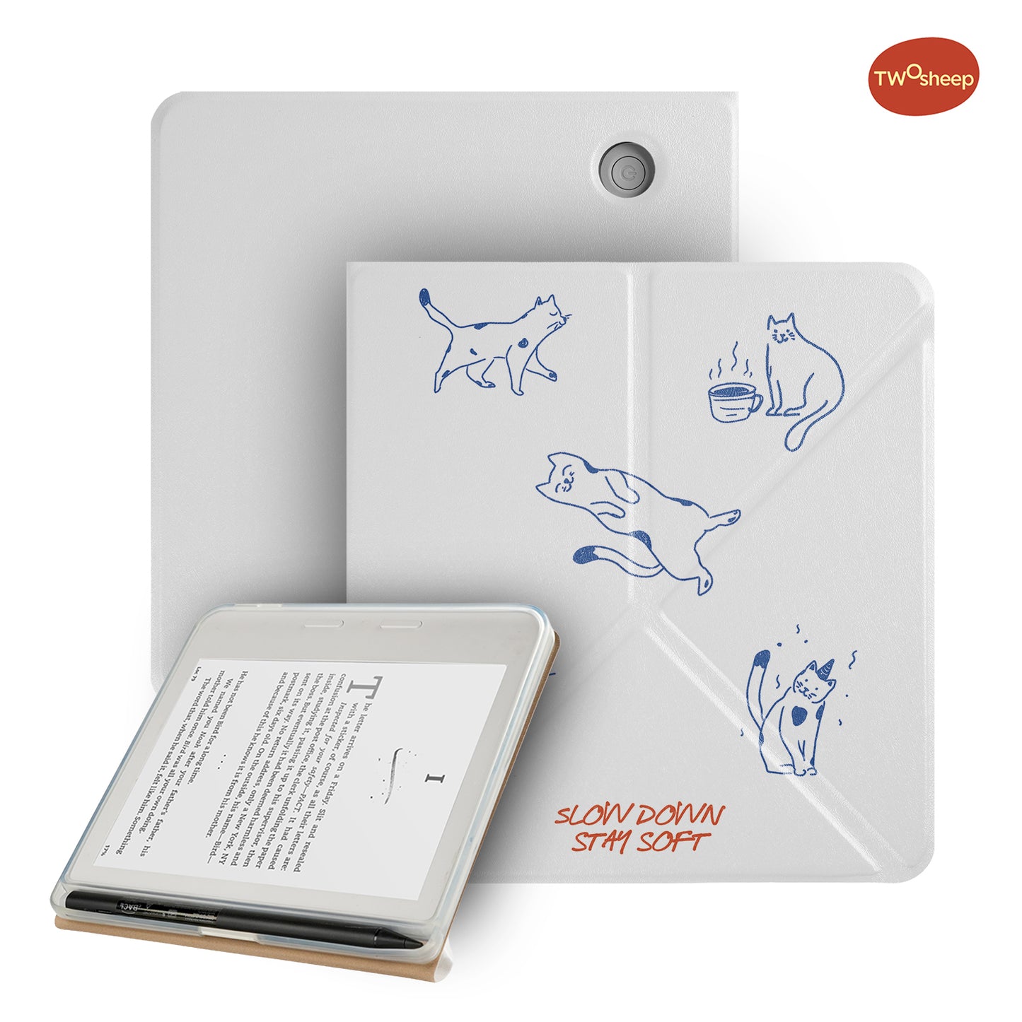 Cute Cat Dog Magnetic Case for Kobo Libra Colour Libra2