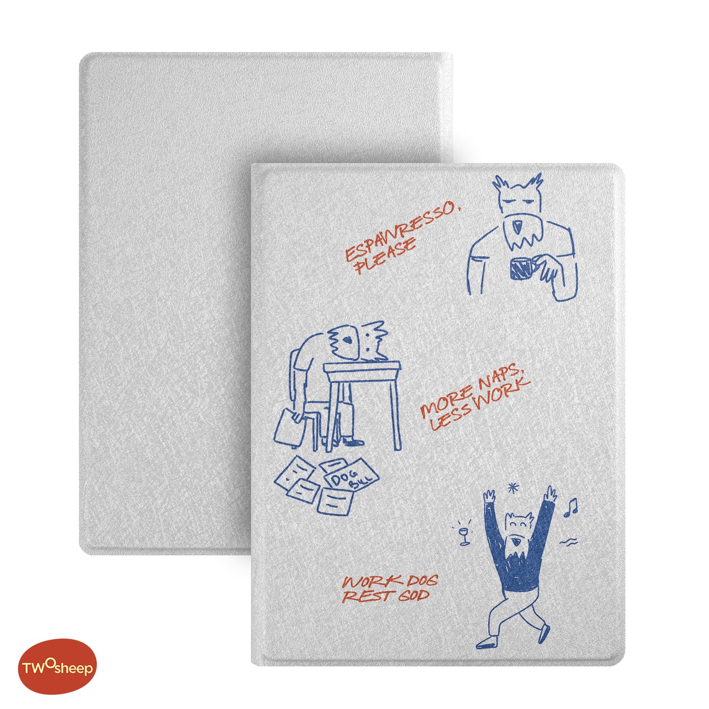 Line Art Cat and Dog Magnetic Shell-Free Cover Case for Bigme B6
