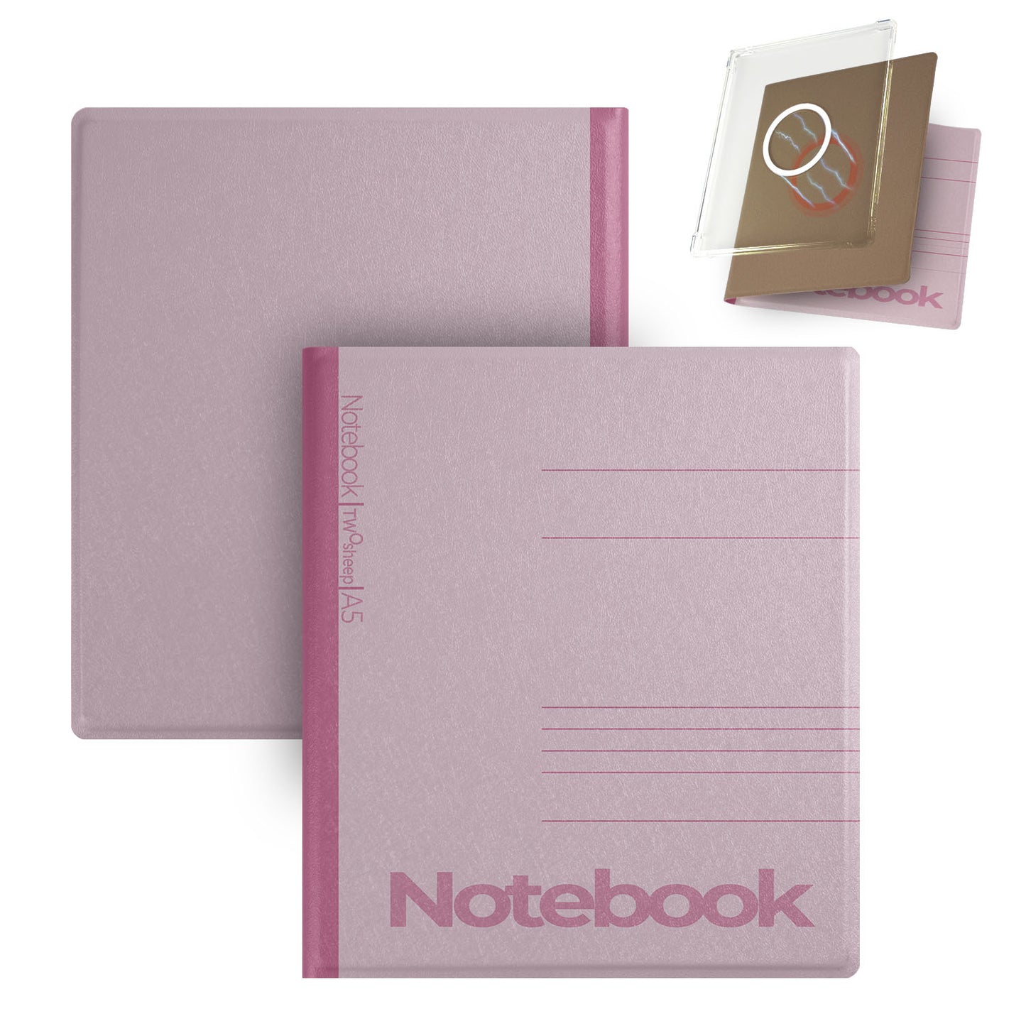 Notebook Style Magnetic Detachable Cover Case for Boox Go7, Boox Go Color7 Gen2