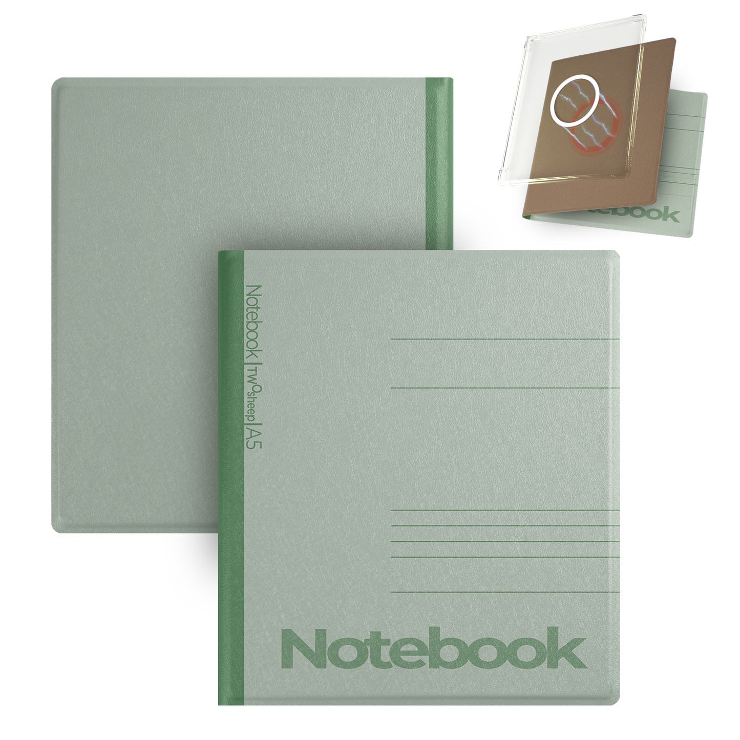 Notebook Style Magnetic Detachable Cover Case for Boox Go7, Boox Go Color7 Gen2