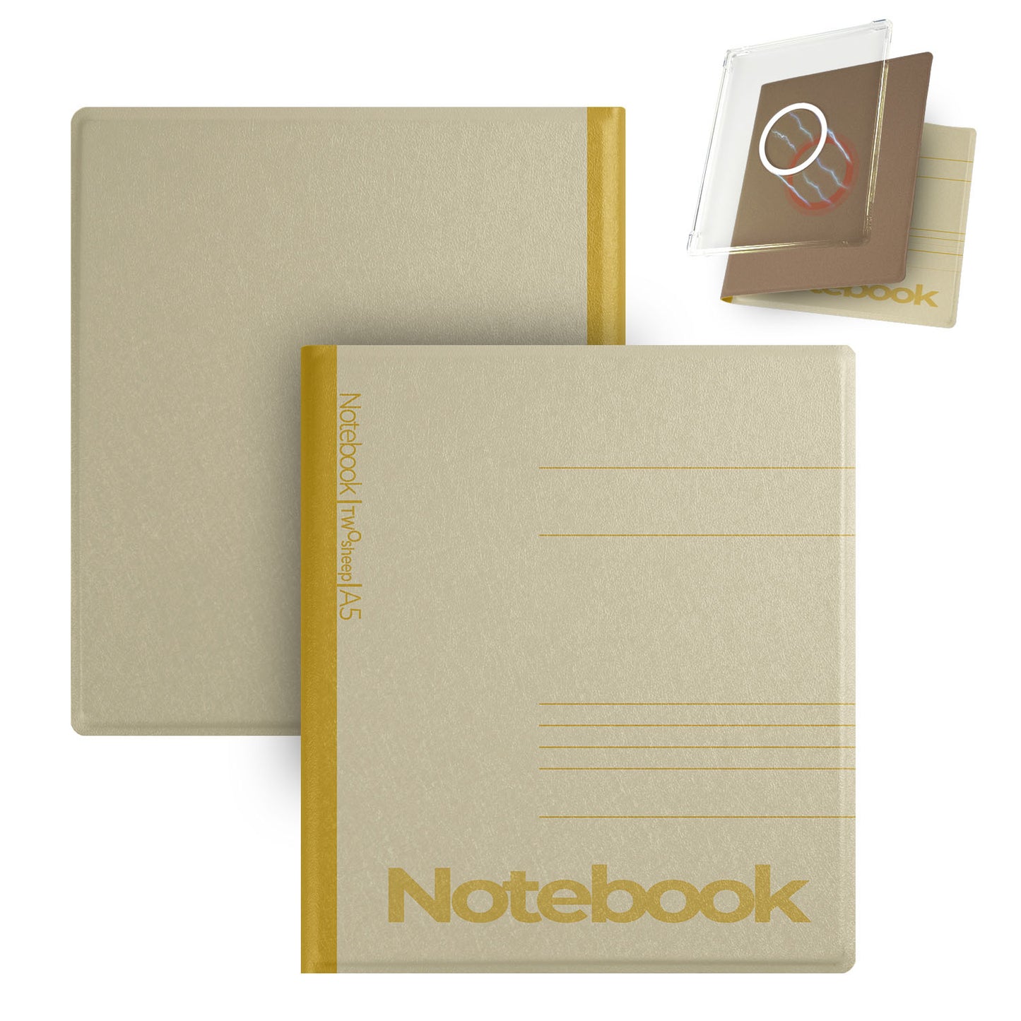 Notebook Style Magnetic Detachable Cover Case for Boox Go7, Boox Go Color7 Gen2