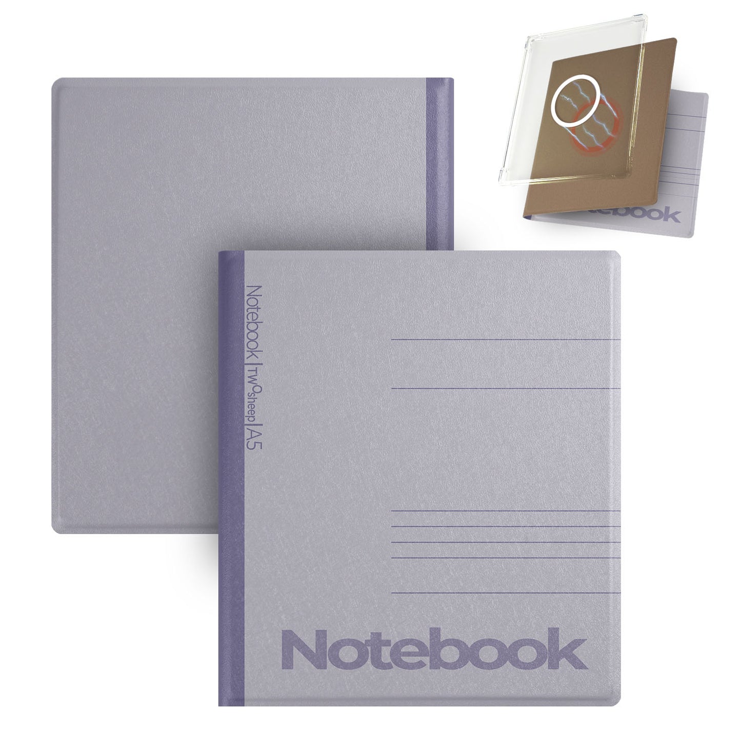 Notebook Style Magnetic Detachable Cover Case for Boox Go7, Boox Go Color7 Gen2