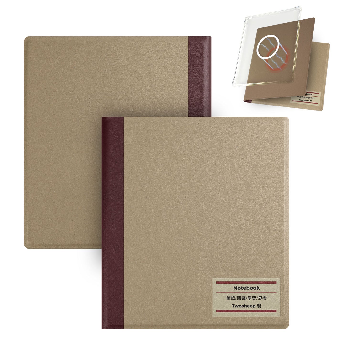 Classic Notebook Style Magnetic Detachable Cover Case for Boox Go7, Boox Go Color7, Boox Go Color7 Gen2