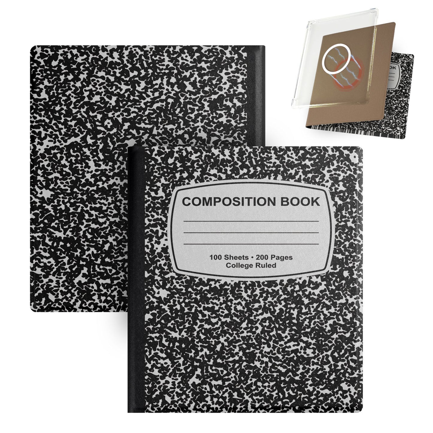 Composition Book Magnetic Detachable TPU Cover Case for Boox Go7, Boox Go Color7 Gen2