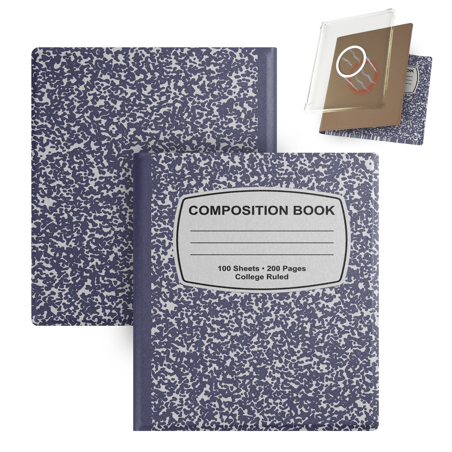 Composition Book Magnetic Detachable TPU Cover Case for Boox Go7, Boox Go Color7 Gen2