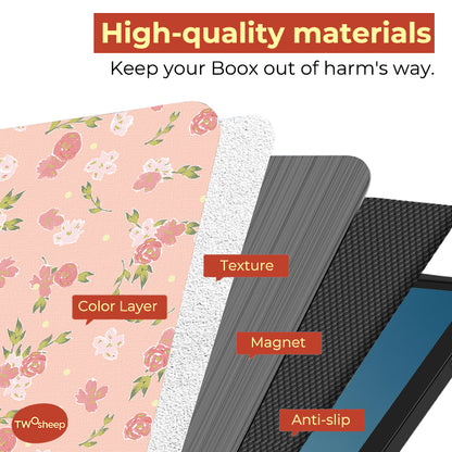 Twosheep Floral Magnetic Cover for BOOX Go 7 / Go Color 7 Gen II / Page / Leaf3C – Elegant Print