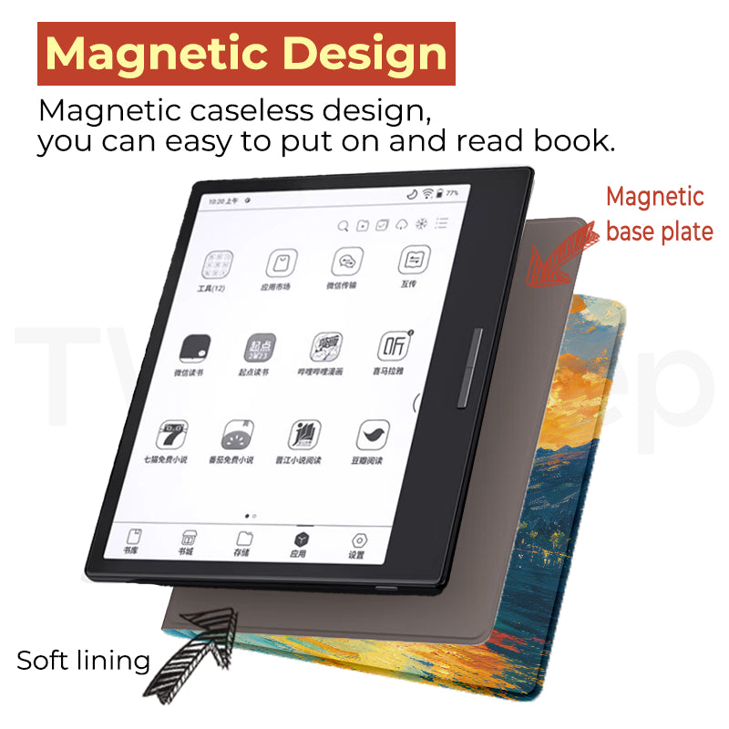 Twosheep Illustrated Magnetic Cover for BOOX Go 7 / Page / Leaf3C – Smart Book-Style Case