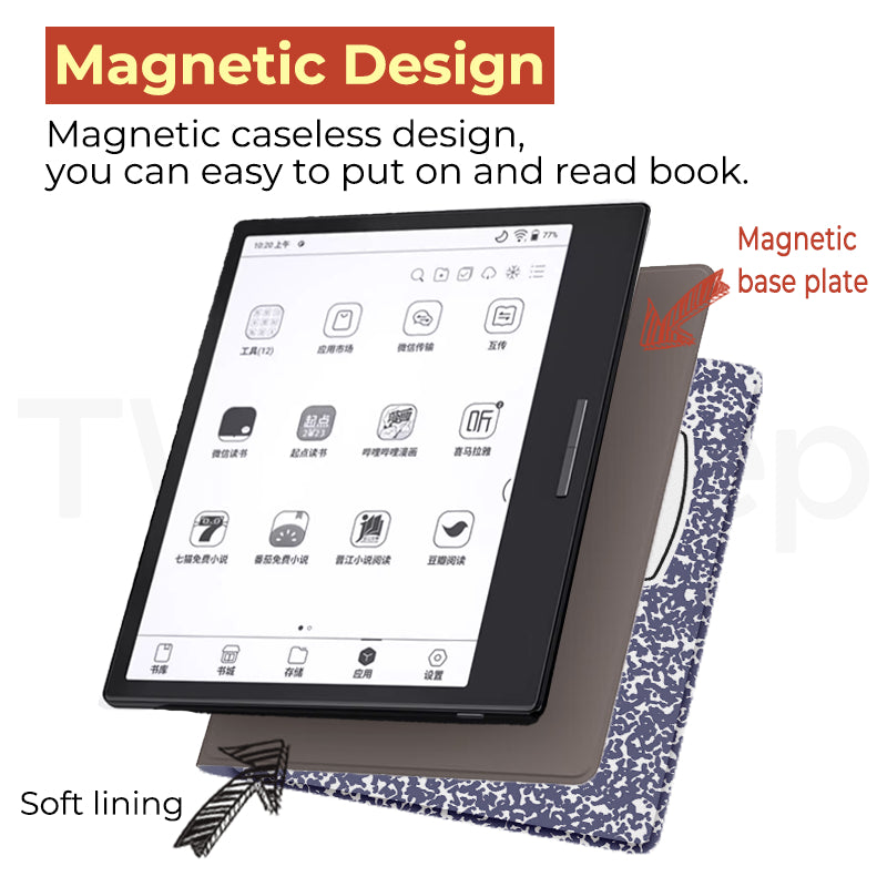 Twosheep Magnetic Smart Cover for BOOX Go 7 / Go Color 7 / Go Color 7 Gen II / Page / Leaf 3C / Leaf3 – Auto Sleep Wake, Ultra Slim Book-Style Case